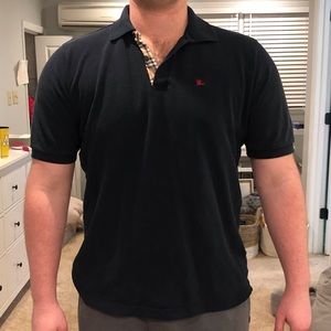 Vintage Burberry Men’s Black Polo
